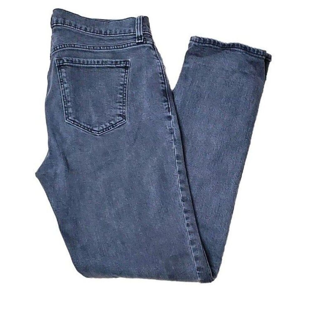 Old Navy Womens Sz 8 Tall Boyfriend Mid Rise Skinny Faded Black Denim Jeans